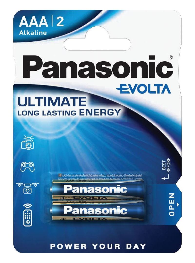 Panasonic LR03EGE-2BP EVOLTA szupertartós alkáli elem, AAA (micro), 2 db/bliszter termék fő termékképe